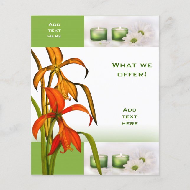 Flyer Skönhetssalong Spa Grön B Mall Liten (Framsidan)