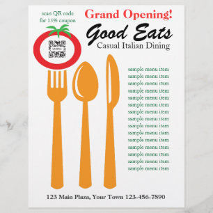 Flyer Template Avslappnad Dining Italy