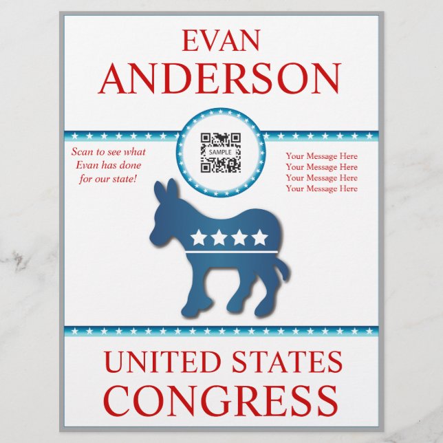 Flyer Template Democrat Donkey (Framsidan)