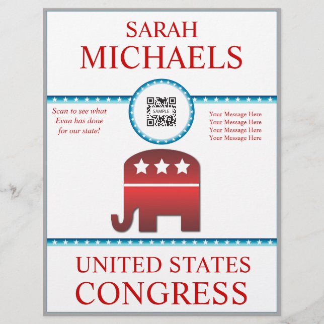 Flyer Template Republican Elephant (Framsidan)