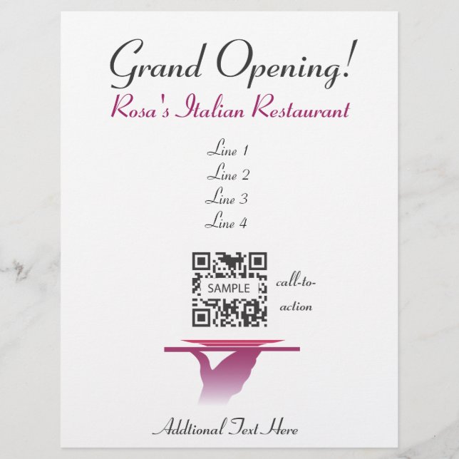 Flyer Template Rosa's Italienska Restaurant (Framsidan)