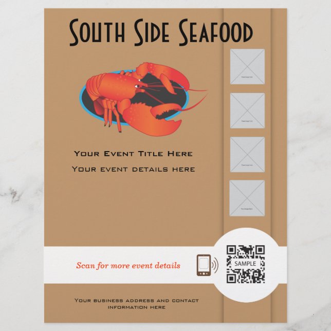 Flyer Template Seafood Restaurang (Framsidan)