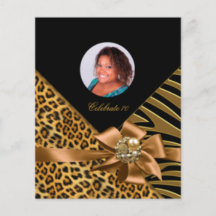 Flyer Zebra Leopard Guld Svart