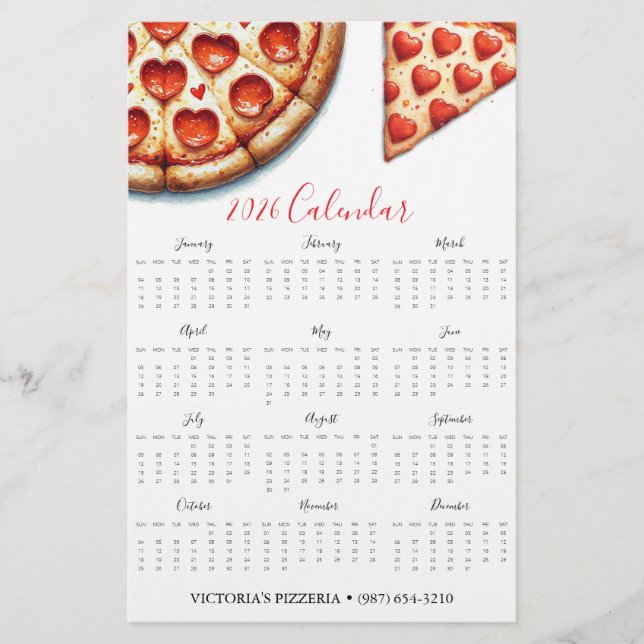 Flyers Pizza Restaurants 2025 Calendar (Framsidan)