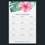 Flyers Rosa Tropical Flower 2025 Calendar<br><div class="desc">Befordra ditt företag eller din butik med dessa vackert designade kalendrar för 2025! De här anpassadena är perfekter för att belysa små företag, kommande evenemang eller speciella befordringar under hela året och har en charmerande vattenfärg, tropisk hibiscus-blomma och monstera handflatan löv i skuggor av rosa och grönt. Använda mallen fält...</div>