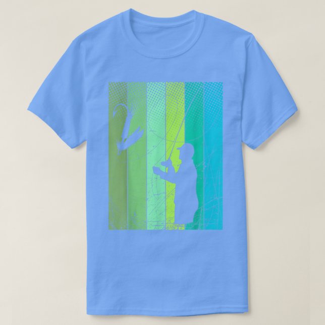 FlyFisher Retro Flying Angler Angel Trout  T Shirt (Design framsida)