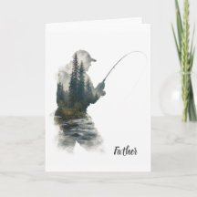 "Flyfisherman Double Exposure" Julkort