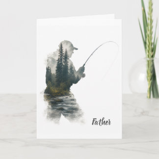 "Flyfisherman Double Exposure" Julkort Kort