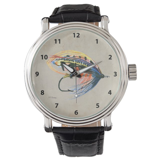 FlyFishing Lure Art Salmon Fly Lure Armbandsur (Framsida)