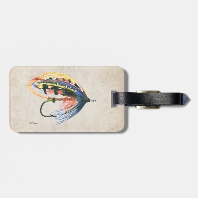 FlyFishing Lure Art Salmon Fly Lure Bagagebricka (Baksida Vågrät)