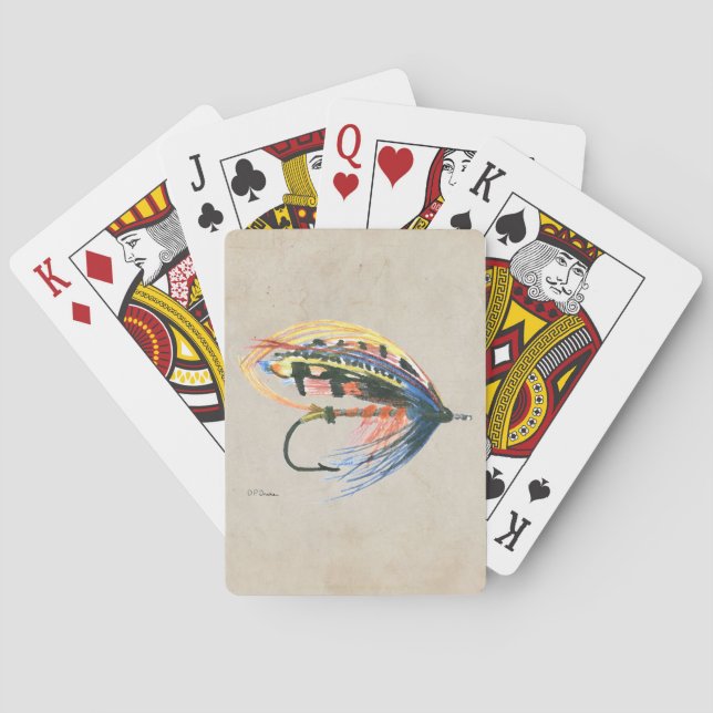 FlyFishing Lure Art Salmon Fly Lure Spel Kort (Baksidan)