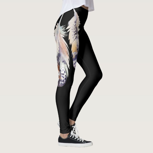 *~*flyg av frihetsfjädrar på svart leggings (Höger)