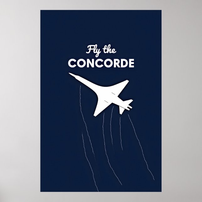 Flyg Concorde konceptillustration emot Poster (Framsidan)