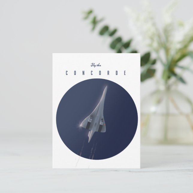 Flyg Concorde-resaaffisch Vykort (Stående Fram)