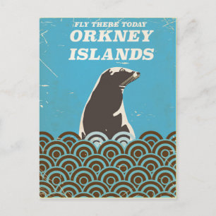 Flyg dit idag Orkneyöarnas vintage affisch Vykort