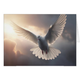 Flyg Dove & Cloudy Sunny Himlar Hälsningskort