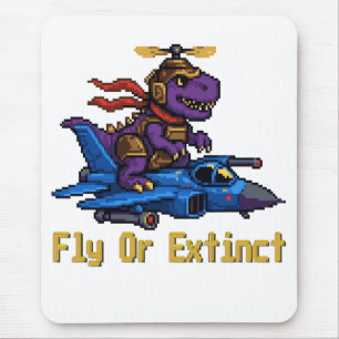 Flyg Eller Utdöende Pixel Art Dinosaurie Pilot Fig Musmatta