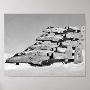 Flyg för A-10 Warthogs i bildande Poster