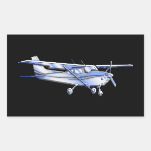 Flyg för flygplanklassikerCessna Silhouette på Rektangulärt Klistermärke