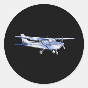 Flyg för flygplanklassikerCessna Silhouette på Runt Klistermärke