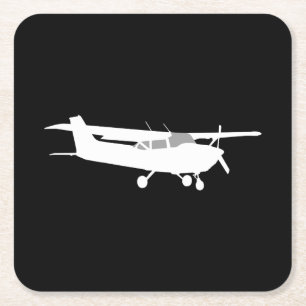 Flyg för flygplanklassikerCessna Silhouette på Underlägg Papper Kvadrat