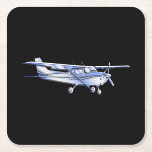 Flyg för flygplanklassikerCessna Silhouette på Underlägg Papper Kvadrat