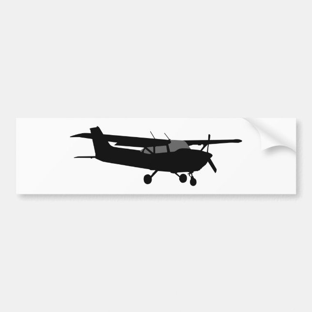 Flyg för flygplanklassikerCessna svart Silhouette Bildekal (Framsidan)
