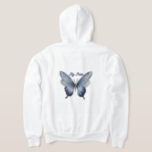 Flyg Fri – Blå Fjärils Konstnärliga Design T Shirt