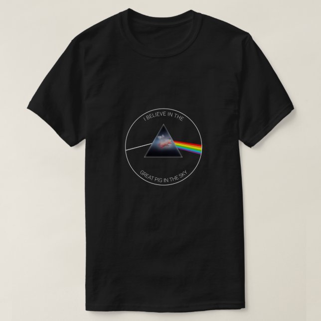 Flyg Gris genom Prismen-Personligen T Shirt (Design framsida)