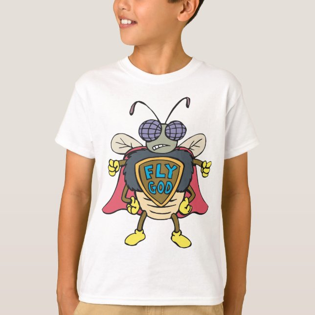 Flyg Gud Superhjälte Flyg Insekt Karaktär T Shirt (Framsida)