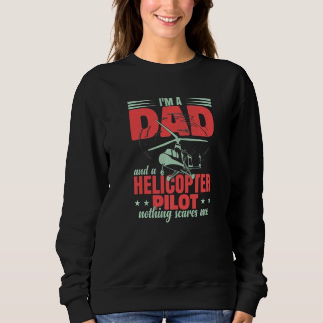 Flyg Helikopter Män Pilot Pappa   T Shirt (Framsida)