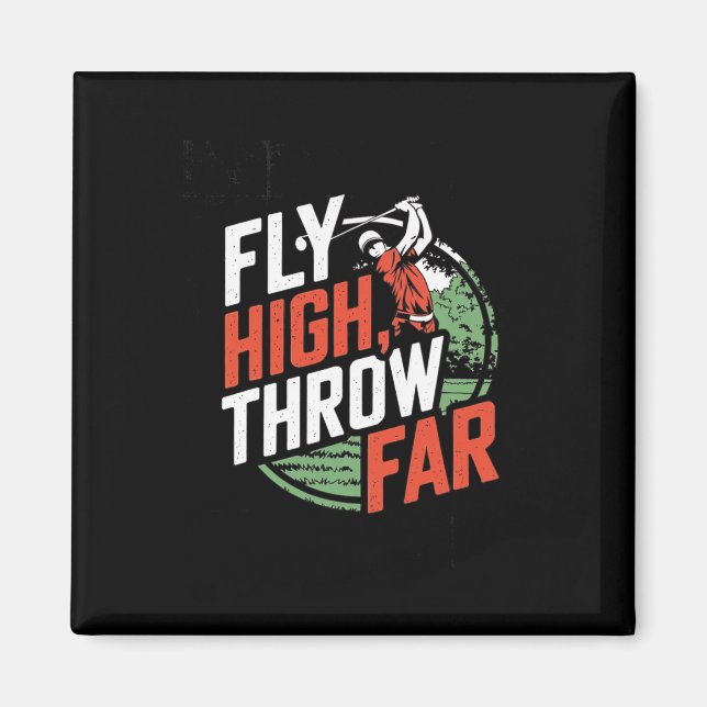 Flyg Högt, Kasta Långt - Discgolf Entusiast Design Magnet (Framsidan)