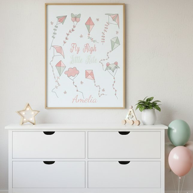 Flyg högt Lilla Drakes Anpassade Namnplanscher Poster (Skapare uppladdad)