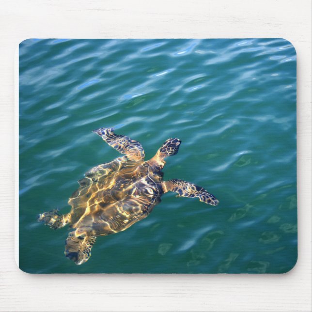 Flyg Honu Mousepad - grön havssköldpadda Musmatta (Framsidan)