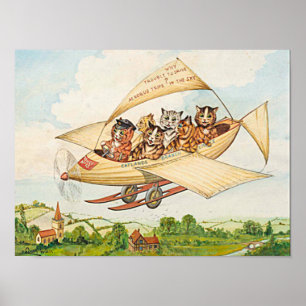 Flyg i Katter av Louis Wain Poster