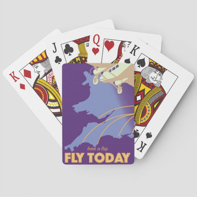 Flyg Idag Vintage Style reserklipp Casinokort (Baksidan)
