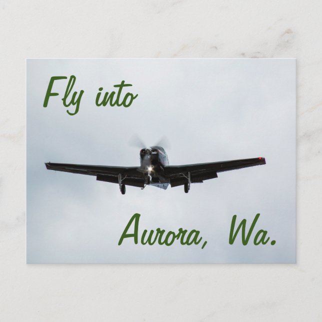 Flyg in i Aurora, Washington Vykort (Framsida)