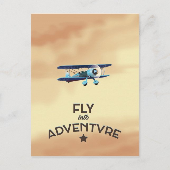 Flyg in i äventyret vykort (Framsida)