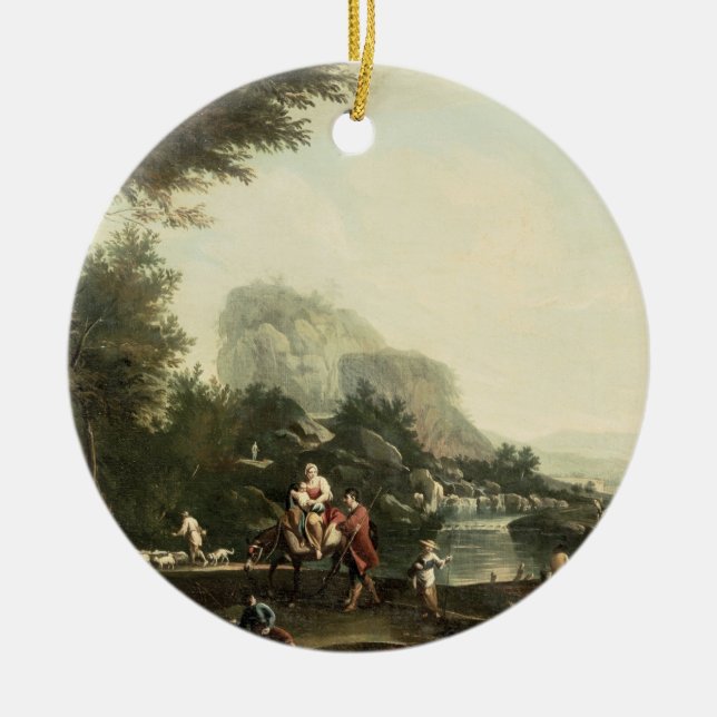 Flyg in i egypten julgransprydnad keramik (Framsidan)