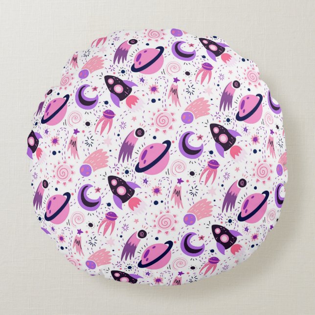 Flyg in i rymden! rund kudde (Framsidan)