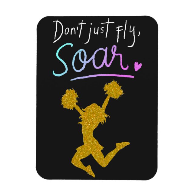Flyg inte, Soar! Girls Cheerlead Magnet (Vertikal)