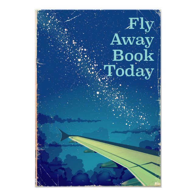 Flyg iväg Bok i vintage idag poster flyget (Framsidan)