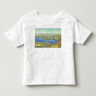 Flyg- karta av sjön och omgeende städer t shirt