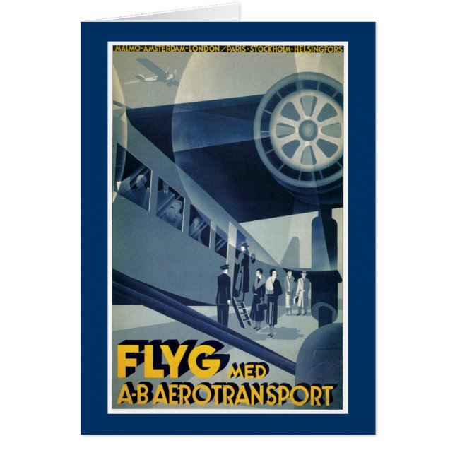 Flyg Med-A-B Aerotransport Hälsningskort (Framsidan)