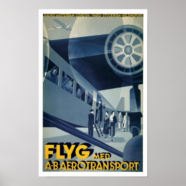 Flyg Med A-B Aerotransport Poster (Framsidan)