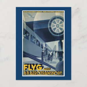 Flyg Med A-B Aerotransport Vykort