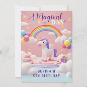 Flyg med Unicorn - Födelsedagsfest Inbjudningar