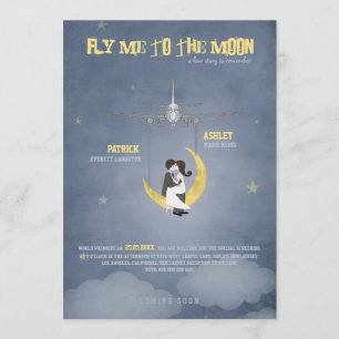 Flyg mig till Måne 2 - Film Poster - Bröllop Inbjudningar
