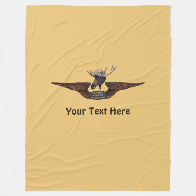 Flyg Moose Aviation Vingar Fleecefilt (Framsidan)