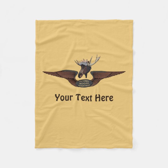 Flyg Moose Aviation Vingar Fleecefilt (Framsidan)